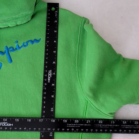 Champion Reverse Weave Lime Green‎ Hoodie Size Medium Slimepunk Milleniwave - Picture 8 of 9